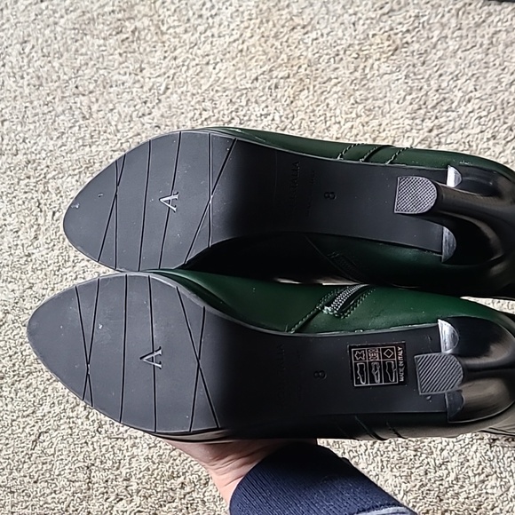 Aquatalia Ryleigh Weatherproof Green Calf Leather Knee-High Boots - Picture 8 of 15